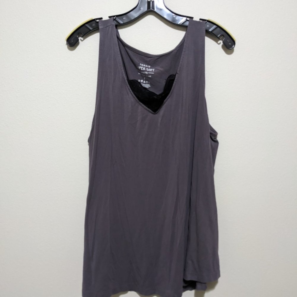 Torrid Super Soft Size 2 18/20 Women's Plus Sized Grey Tank Top